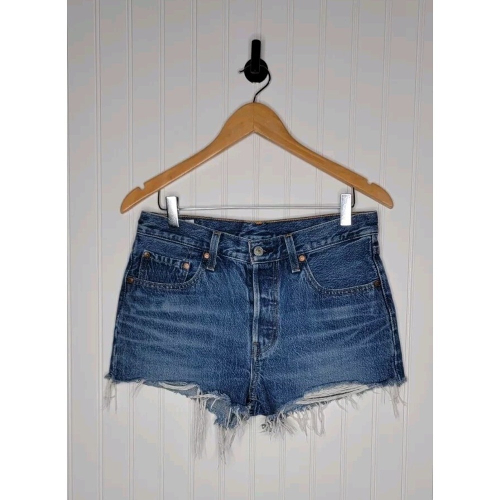 Levi's Shorts 501 Cut-Off Distressed Fringe Denim Women's Size 27‎